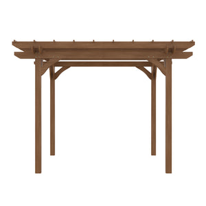 Outsunny 12' x 10' Outdoor Pergola, Wood Grape Gazebo for Climbing Plant Support, Garden, Patio, Backyard, Deck, Brown