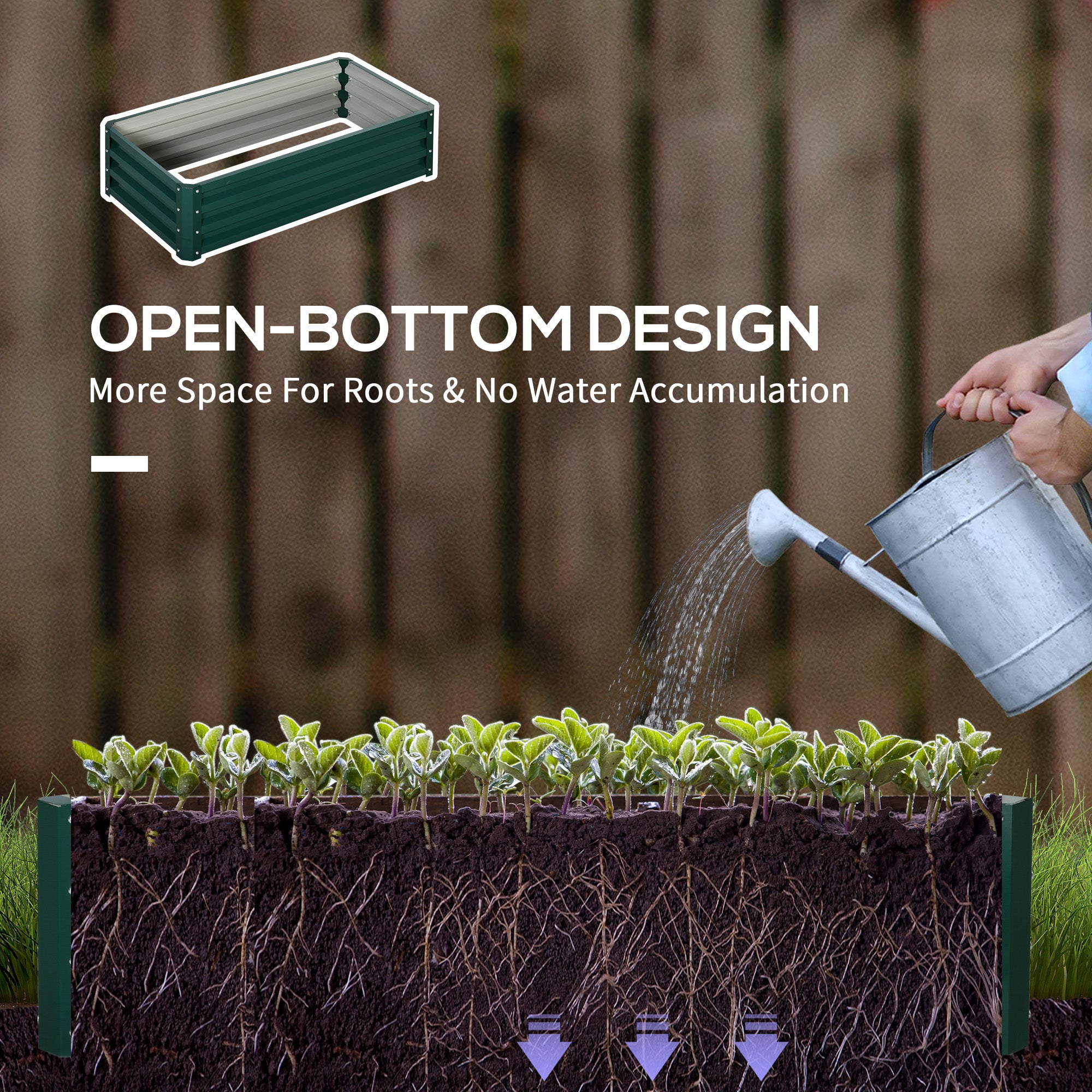open bottom planter pots Outsunny Raised Garden Bed