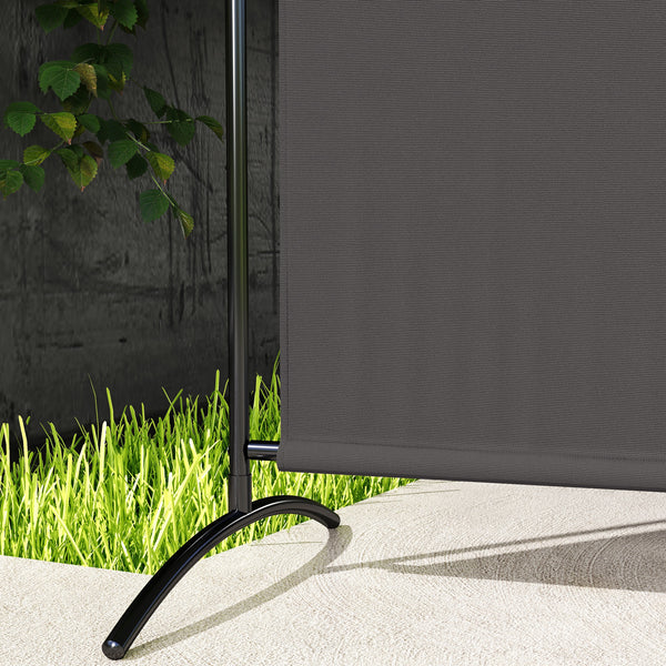 Single Panel Outdoor Privacy Screen, 5.9FT Tall Room Divider with UPF30+ Protection, Freestanding Privacy Panel Partition with Stable Base for Indoor Outdoor Use, Dark Gray