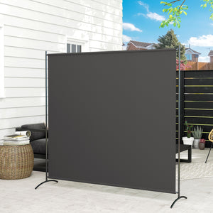 Single Panel Outdoor Privacy Screen, 5.9FT Tall Room Divider with UPF30+ Protection, Freestanding Privacy Panel Partition with Stable Base for Indoor Outdoor Use, Dark Gray