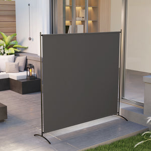 Single Panel Outdoor Privacy Screen, 5.9FT Tall Room Divider with UPF30+ Protection, Freestanding Privacy Panel Partition with Stable Base for Indoor Outdoor Use, Dark Gray