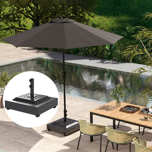 Outdoor Umbrella Base with Wheels, Heavy Duty Patio Umbrella Base, Filled Up to 143lbs with Stand or 112lbs with Water, Patio Umbrella Holder for Garden, Poolside, Black