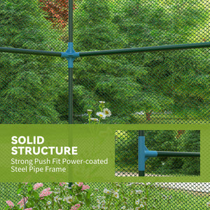 8' x 4' Crop Cage, Plant Protection Tent with Zippered Doors for Vegetable Garden, Backyard, Green