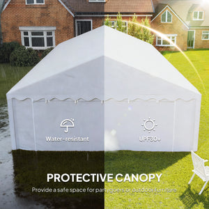 20' x 40' Heavy Duty Party Tent and Carport, Galvanized Outdoor Canopy Tent Event Tent with Removable Window Sidewalls for Parties, Wedding, Events, BBQ, White