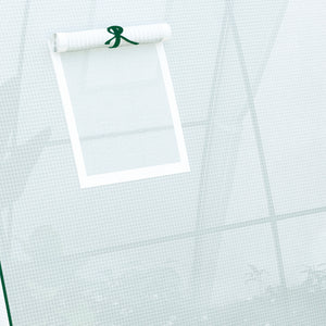 Hoop House Greenhouse with Sandbags and Hemmed PE Cover, 1.8 x 1.8 x 2m Walk-In Tunnel Green House with 2 Doors and Screen Windows, Portable Greenhouse Gardening Plant Hot House, White