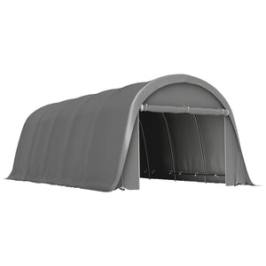 12' x 23.6' Heavy Duty Carport, Portable Garage Car Canopy Tent with UPF50+ Sun Protection, Galvanized Frame, Large Roll-Up Door for Cars, Trucks, Boats, Motorcycle, Bike, Dark Gray