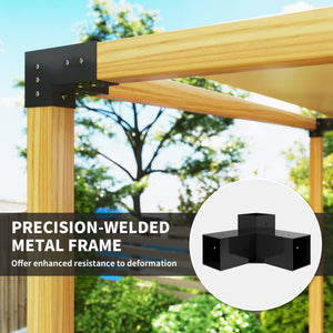 Outsunny DIY Pergola Kit, Pergola Brackets with 3-Way Corner Brackets and Post Base for 4" x 4" (Actual 3.6" x 3.6") Lumber, 8 PCS Includes Screws