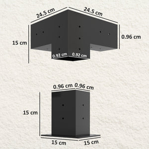 Pergola Kit, DIY Pergola Brackets with 3-Way Pergola Corner Brackets and Post Base for 4" x 4" (Actual 3.6" x 3.6") Lumber, 8 PCS Includes Screws