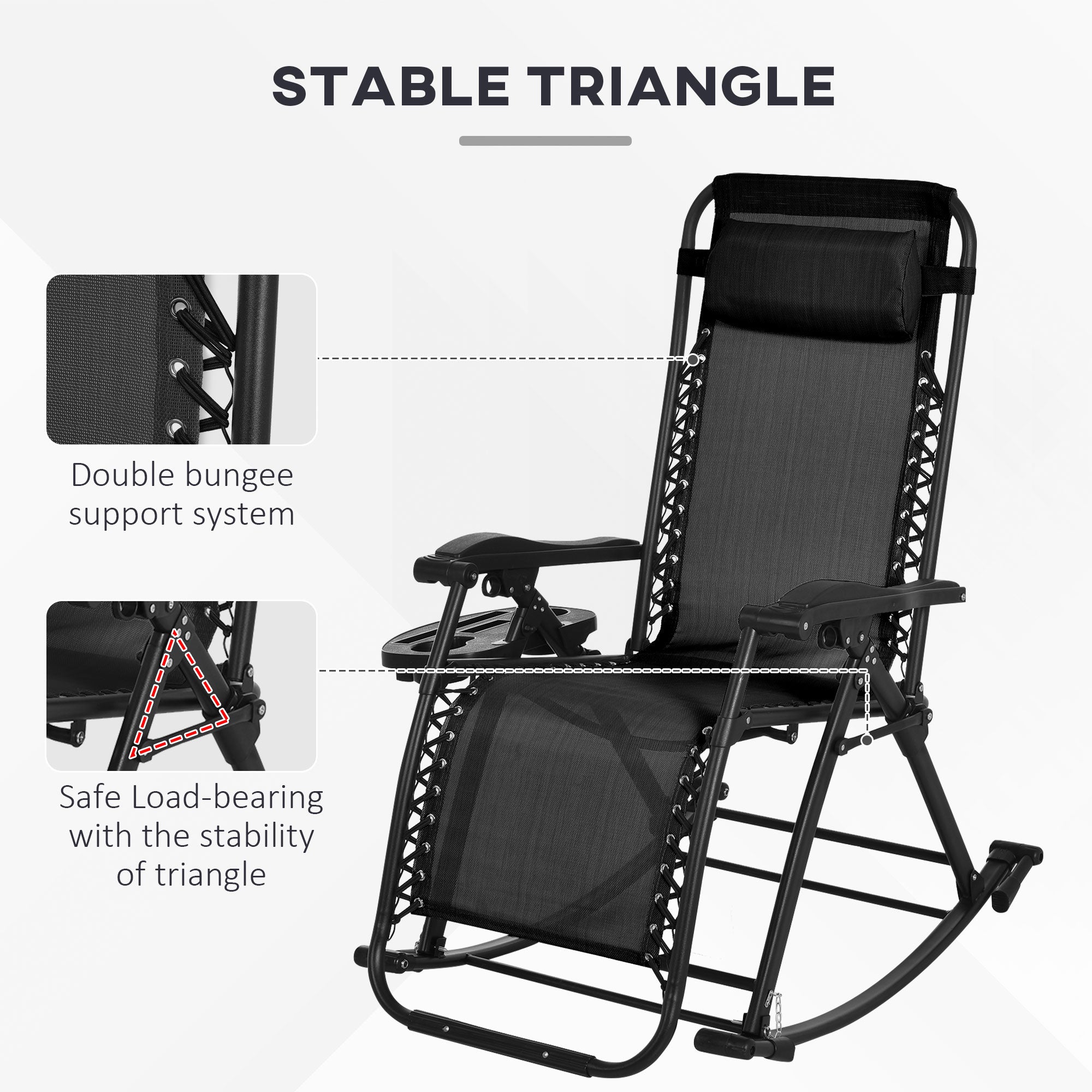Outsunny Foldable Zero Gravity Rocking Chairs - Ultimate Comfort