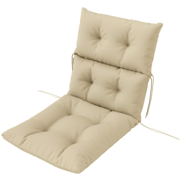 Tufted Adirondack Chair Cushion, Thick Garden Seat Cushion Pad with Backrest, Rocking Chair Cushion with Ties for Outdoor and Indoor Use, Beige