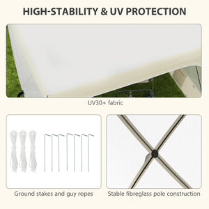 7' x 8' Pop Up Canopy Tent, UV-Resistant Camping Tent Event Shelter with Curtains, Nettings and Carrying Bag, for Garden, Patio, Hiking, Backpacking and Travelling, White