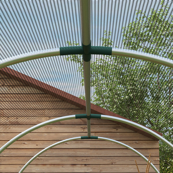 Fruit Cage Bird Netting, Heavy Duty Fruit and Vegetable Protection Tent with Zipped Door, Anti Bird, Insects, Small Animals, 1.2 x 3.6 x 1.9m, Black