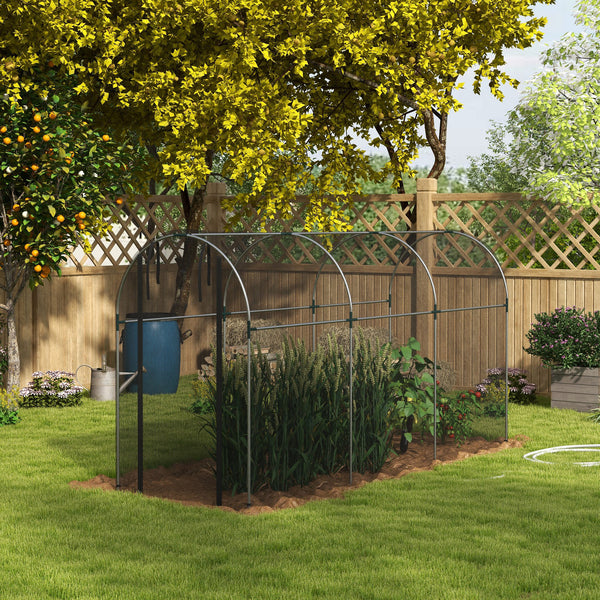 Fruit Cage Bird Netting, Heavy Duty Fruit and Vegetable Protection Tent with Zipped Door, Anti Bird, Insects, Small Animals, 1.2 x 3.6 x 1.9m, Black