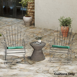 Set of 6 Chair Cushion Seat Pads Dining Chair w/ Straps, Indoor Outdoor Removable Tie On Garden Patio, Green