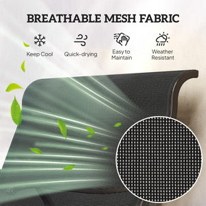 2-Person Outdoor Glider Chair, Patio Glider Rocking Chair with Mesh Seat and Backrest, Steel Frame for Outdoor, Backyard, Black