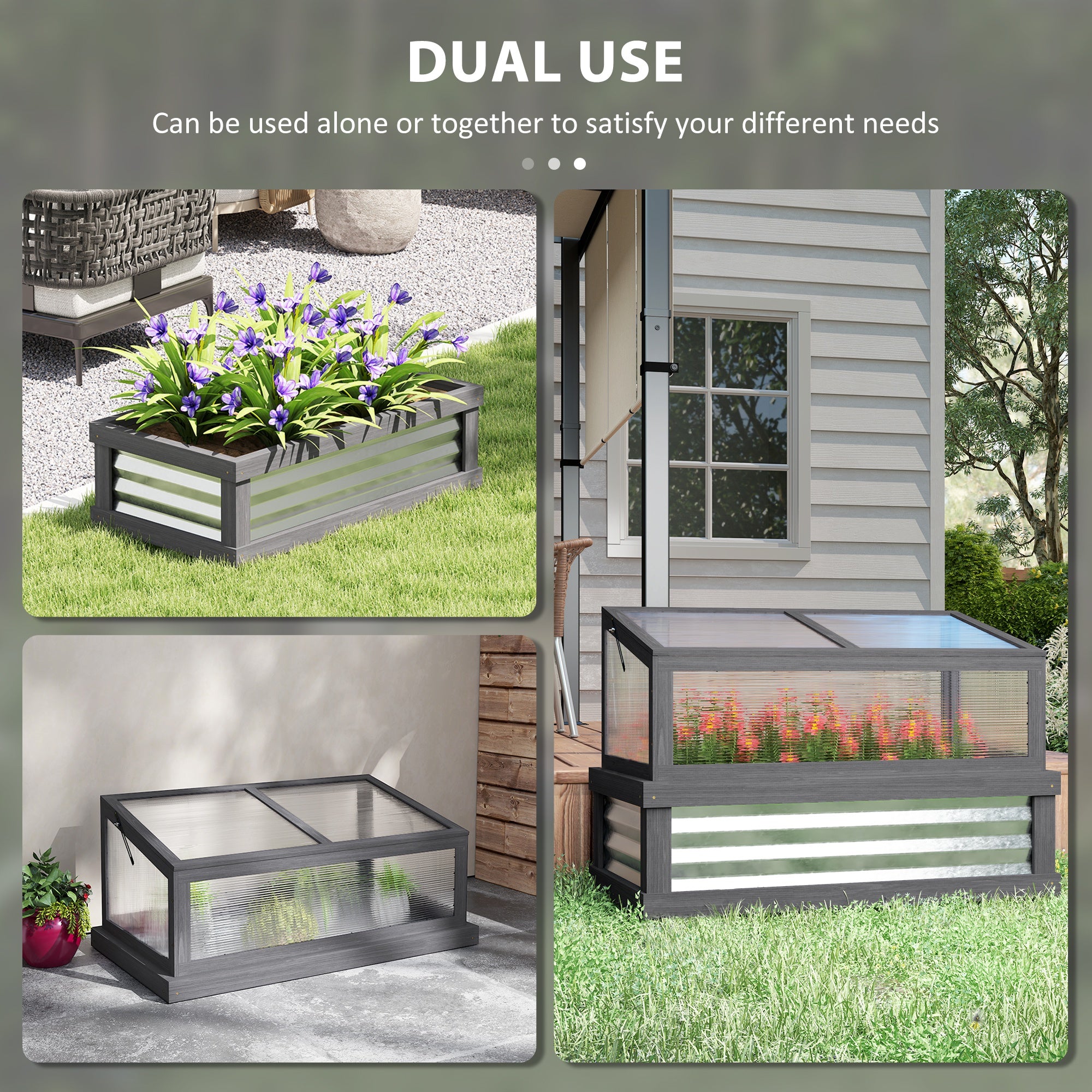 NookGrow Raised Garden Bed with Lean-to Roof | Outsunny