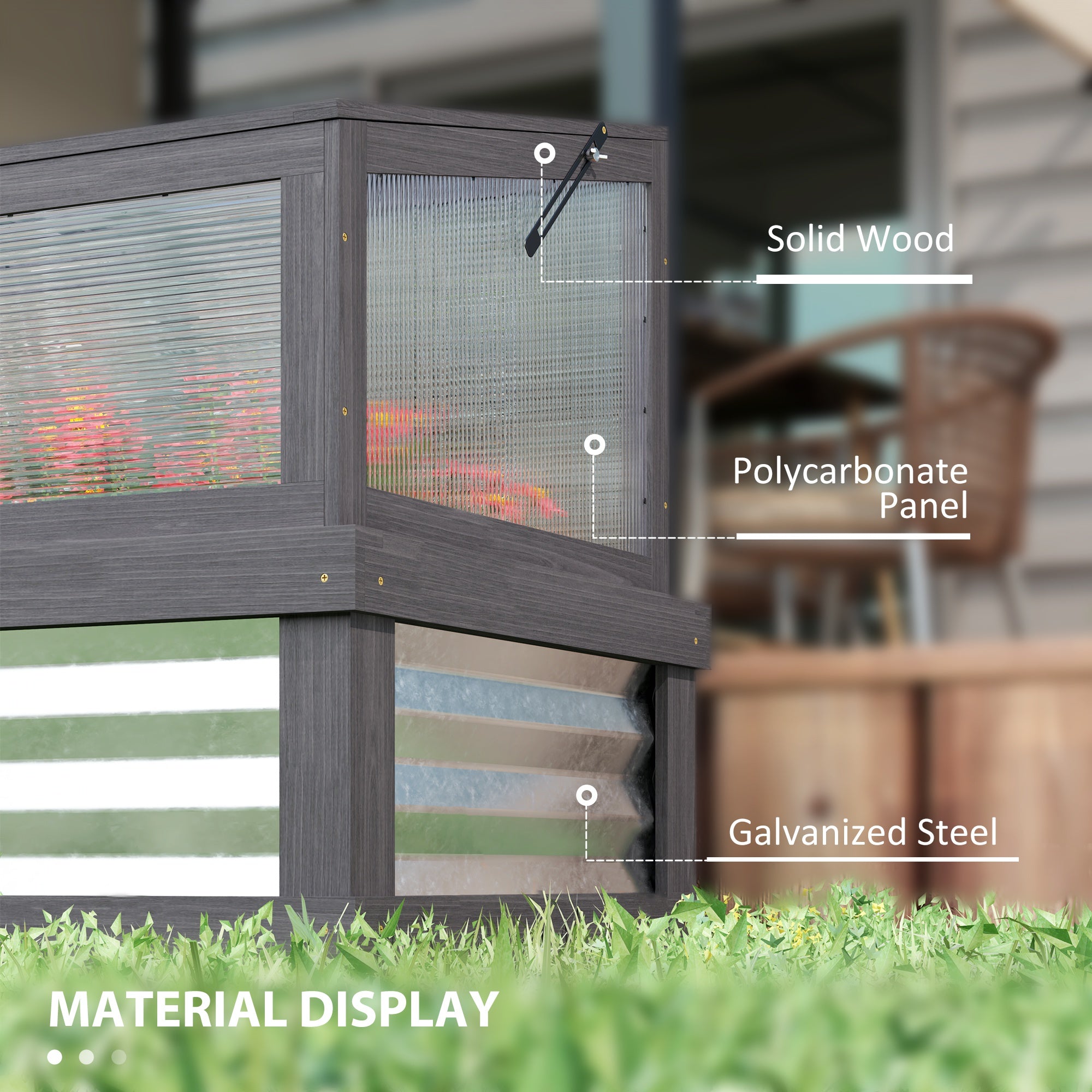 NookGrow Raised Garden Bed with Lean-to Roof | Outsunny