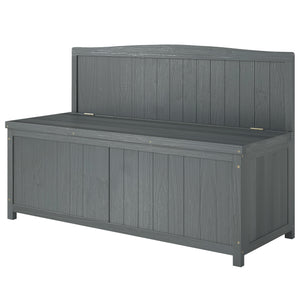 Garden Arch Wood Bench Outdoor Storage Box Garden Furniture Chair 115L x 45W x 75Hcm, Grey