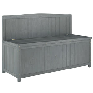 Garden Arch Wood Bench Outdoor Storage Box Garden Furniture Chair 115L x 45W x 75Hcm, Grey