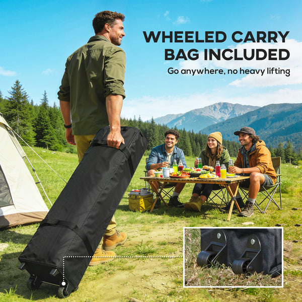 10 x 10 ft Pop Up Canopy Tent with 4 Sidewalls, UPF 50+ 1-Button Push Easy Setup Outdoor Instant Canopy Portable Shelter with 4 Sandbags, Wheeled Carry Bag, Dark Grey