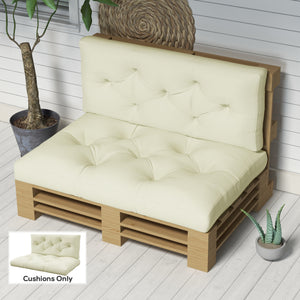 2 Seater 5" Thick Outdoor Seat Cushions with Back Cushion for Pallet, Loveseat Outdoor Furniture Cushions, Fade-Resistant Replacement Patio Cushions, Cream White