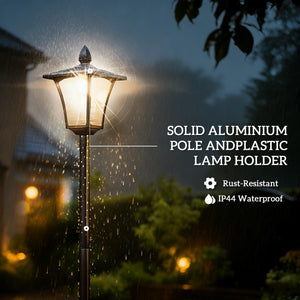 63" Solar Lamp Post Lights 2 Pack, Waterproof LED Solar Light Posts with Planter, Outdoor Lamps for Patio, Backyard, Pathway, Garden, Lawn, Black