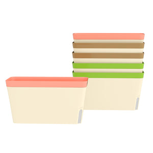 6 Pack Self Watering Planter Box, 10.5 Inch Outdoor Flower Pots with Water Level Indicator, Plastic Planter Pots for Herbs, Vegetables, Flowers, Succulents Plants