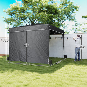 10 x 10 ft Pop Up Canopy Tent with Sidewalls, UPF50+ Outdoor Portable Instant Canopy Shelter with Carry Bag, Sandbags, Adjustable Height for  Parties, Events, Camping, Black