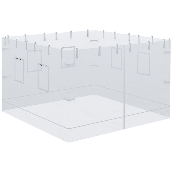 Pop up Canopy Walls, Universal Replacement Netting, Set of 4 Mesh Screen Sidewalls, Patio Netting with 6 Service Windows and 1 Door for 10' x 10' Canopy Tent, White