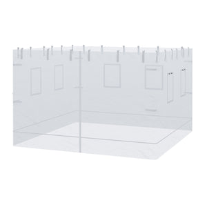 Pop up Canopy Walls, Universal Replacement Netting, Set of 4 Mesh Screen Sidewalls, Patio Netting with 6 Service Windows and 1 Door for 10' x 10' Canopy Tent, White