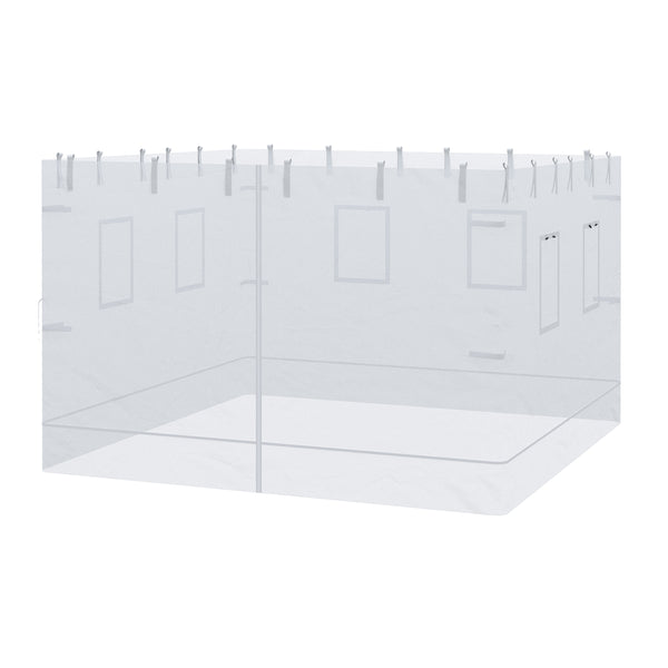 Pop up Canopy Walls, Universal Replacement Netting, Set of 4 Mesh Screen Sidewalls, Patio Netting with 6 Service Windows and 1 Door for 10' x 10' Canopy Tent, White