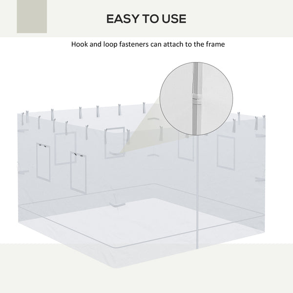 Pop up Canopy Walls, Universal Replacement Netting, Set of 4 Mesh Screen Sidewalls, Patio Netting with 6 Service Windows and 1 Door for 10' x 10' Canopy Tent, White