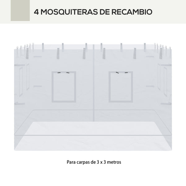 Pop up Canopy Walls, Universal Replacement Netting, Set of 4 Mesh Screen Sidewalls, Patio Netting with 6 Service Windows and 1 Door for 10' x 10' Canopy Tent, White