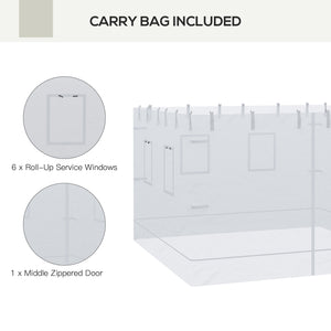 Pop up Canopy Walls, Universal Replacement Netting, Set of 4 Mesh Screen Sidewalls, Patio Netting with 6 Service Windows and 1 Door for 10' x 10' Canopy Tent, White