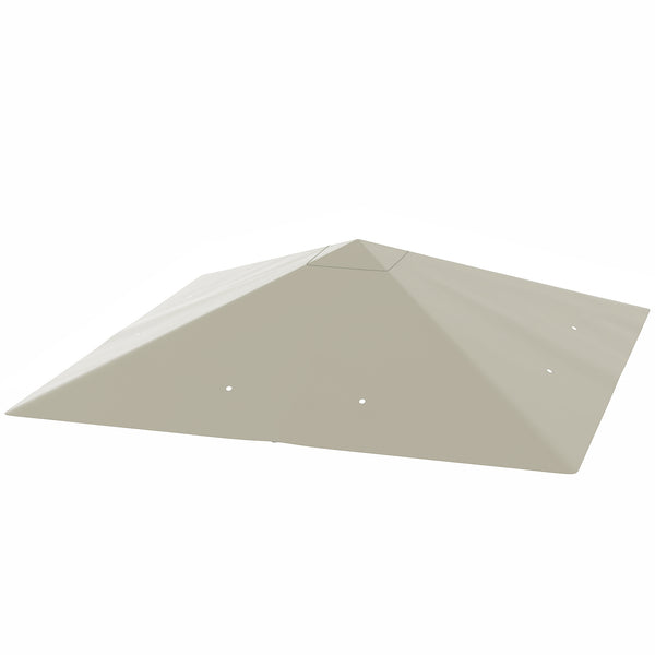 3 x 3(m) Gazebo Canopy Replacement Cover, Garden Gazebo Roof Replacement with Drain Holes, Water Resistant Plastic Coating, 370g/㎡, UPF30+, TOP COVER ONLY, Grey