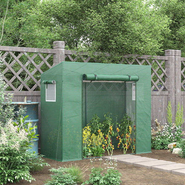6.6' x 2.5' x 5.5' Walk-in Greenhouse Patio Hot House Plants Flowers Herbs Tomato Grow with Steel Frame Door Window Garden Balcony Patio Green