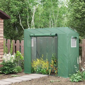 6.6' x 2.5' x 5.5' Walk-in Greenhouse Patio Hot House Plants Flowers Herbs Tomato Grow with Steel Frame Door Window Garden Balcony Patio Green