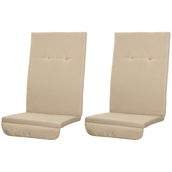 Outsunny 84A-052 Series Outdoor Porch Swing Cushions with Seat & Tufted Back, Backrest Ties, Set of 2 Replacement Cushions for Patio Furniture, Beige