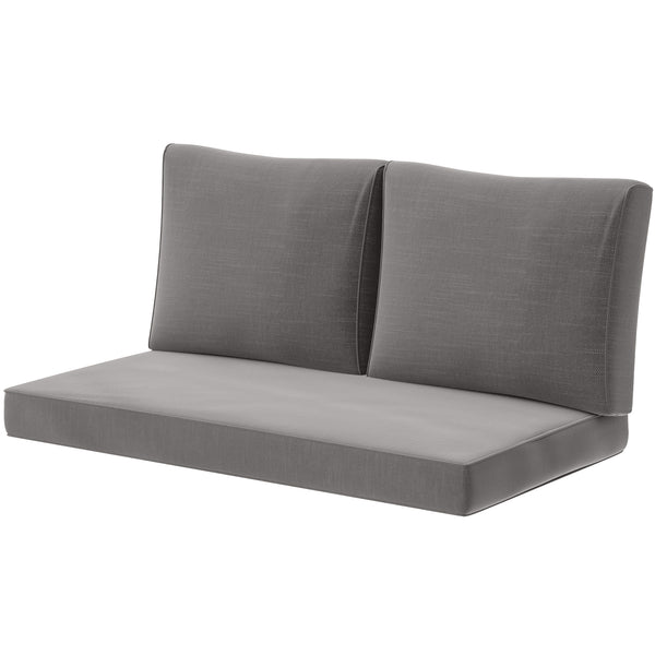 2 Seater Outdoor Seat Cushions with Backrest, Loveseat Double Sofa Outdoor Furniture Cushions, Fade-Resistant Replacement Patio Cushions for Indoor and Outdoor, Light Grey