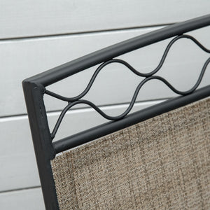 Double Outdoor Glider Chair, 2 Seater Patio Rocking Chairs, Swing Bench with Tempered Glass Table, Breathable Mesh Fabric for Backyard, Garden, Porch, Brown