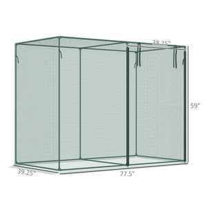 6' x 3' x 5' Crop Cage, Plant Protection Tent with Zippered Doors for Vegetable Garden, Backyard, Green