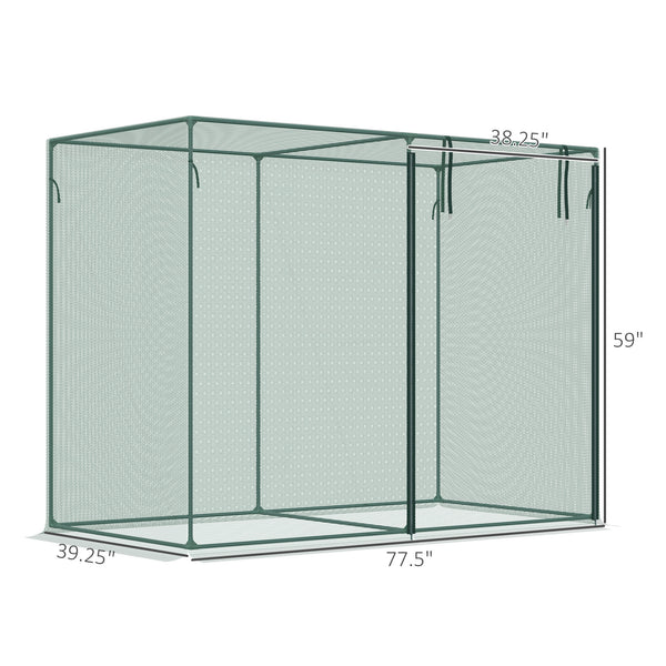 6' x 3' x 5' Crop Cage, Plant Protection Tent with Zippered Doors for Vegetable Garden, Backyard, Green