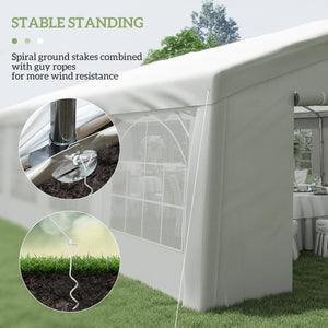 Outsunny 20' x 40' Heavy Duty Party Tent & Carport with Removable Sidewalls and Double Doors, Large Canopy Tent, Sun Shade Shelter, for Parties, Wedding, Outdoor Events, BBQ, White