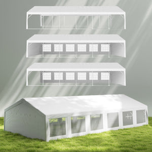 40'x20' Heavy Duty Large Party Tent & Carport with Removable Sidewalls, Windows, Portable Garage Canopy Tent, Sun Shade Shelter for Parties Wedding Outdoor Events, White