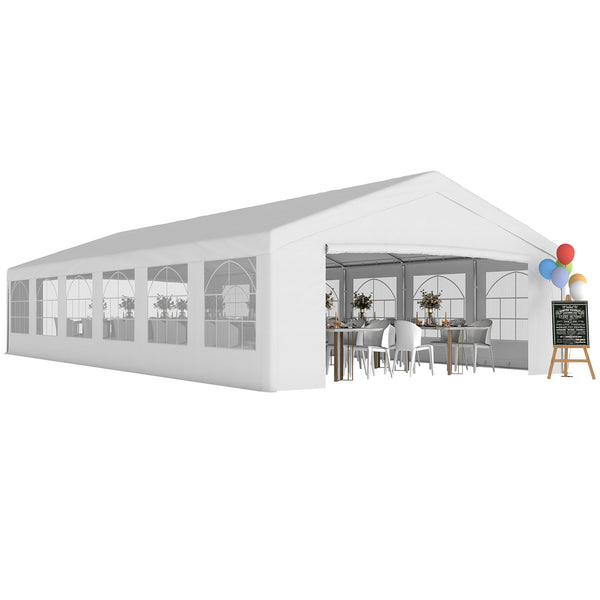 40'x20' Heavy Duty Large Party Tent & Carport with Removable Sidewalls, Windows, Portable Garage Canopy Tent, Sun Shade Shelter for Parties Wedding Outdoor Events, White