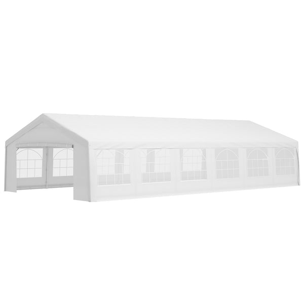 Outsunny 20' x 40' Heavy Duty Party Tent & Carport with Removable Sidewalls and Double Doors, Large Canopy Tent, Sun Shade Shelter, for Parties, Wedding, Outdoor Events, BBQ, White