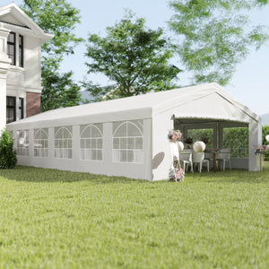 40'x20' Heavy Duty Large Party Tent & Carport with Removable Sidewalls, Windows, Portable Garage Canopy Tent, Sun Shade Shelter for Parties Wedding Outdoor Events, White