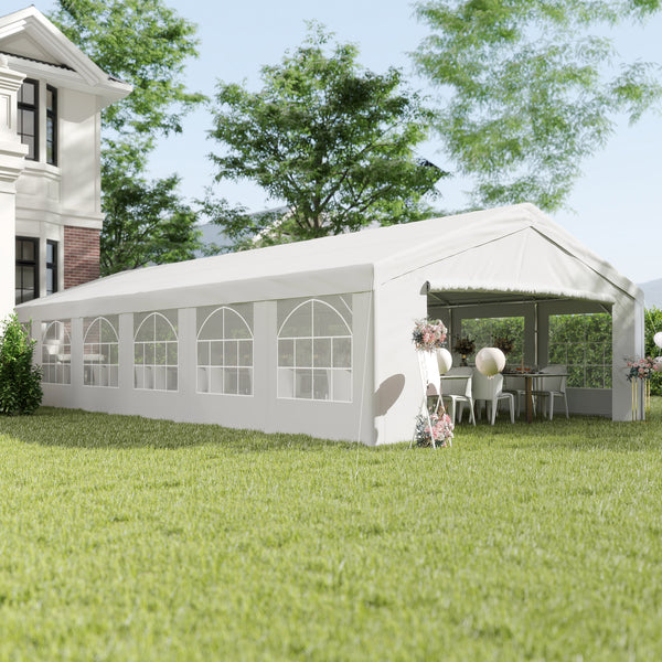 40'x20' Heavy Duty Large Party Tent & Carport with Removable Sidewalls, Windows, Portable Garage Canopy Tent, Sun Shade Shelter for Parties Wedding Outdoor Events, White