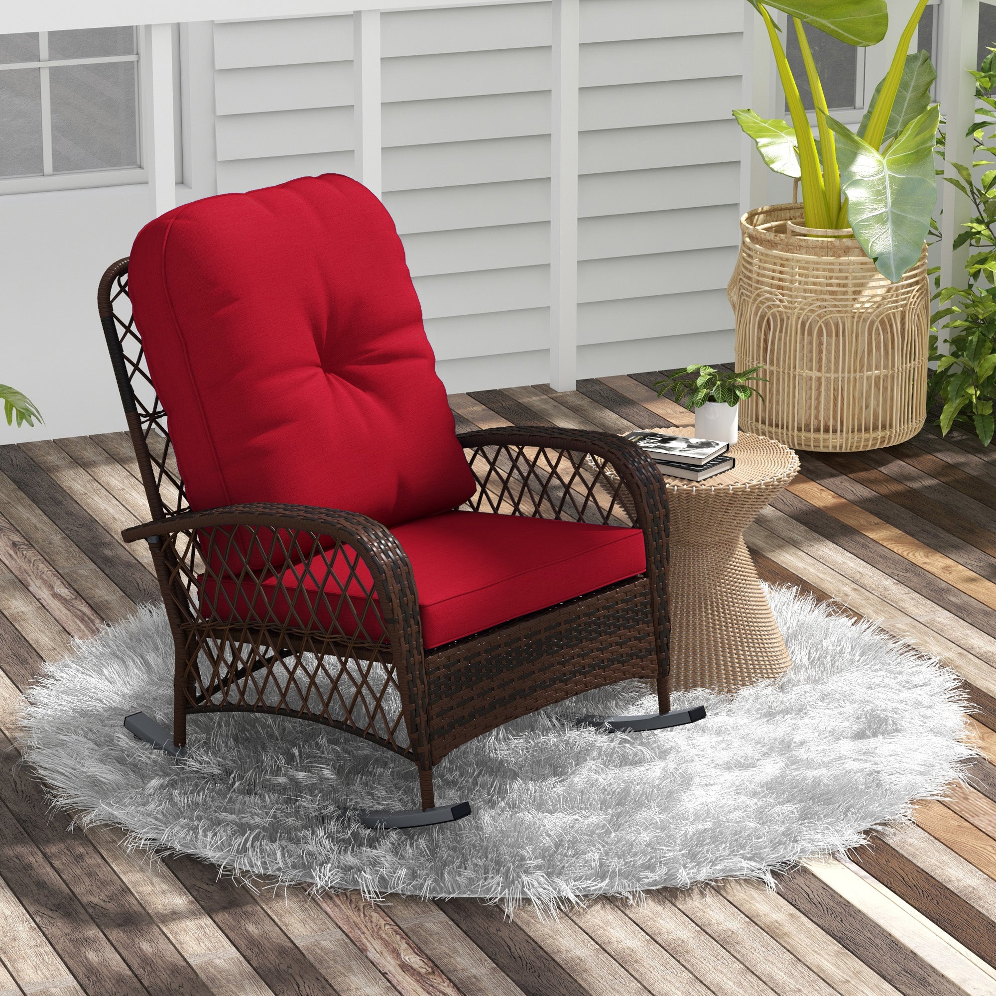 Rattan Outdoor Garden Rockers Outdoor Swivel Rocker Patio Chairs