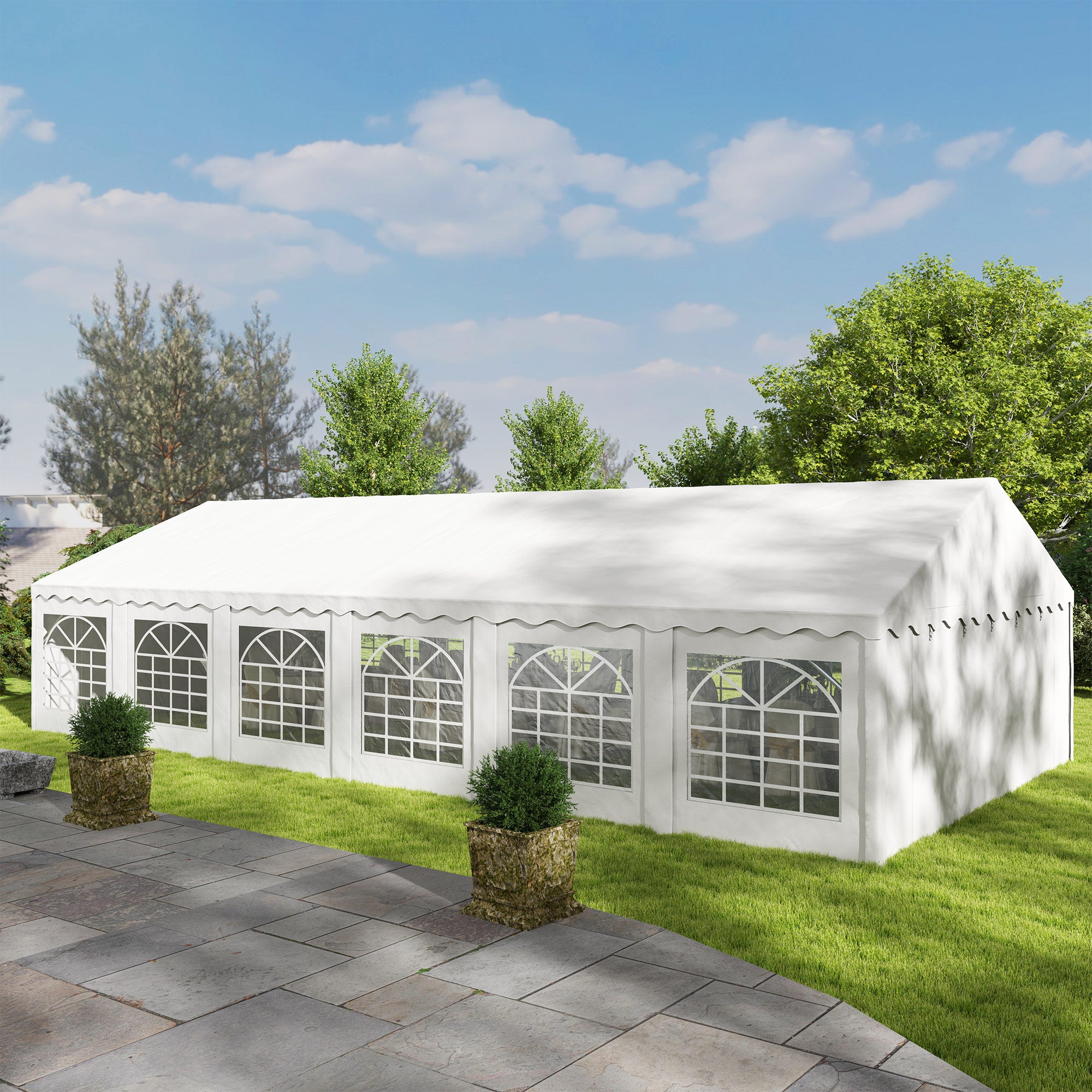 garden tent Outsunny 20' x 40' Party Tent, Outdoor Canopy Tent with Removable Sidewalls, 12 Windows for Parties, Wedding, Events, BBQ, White